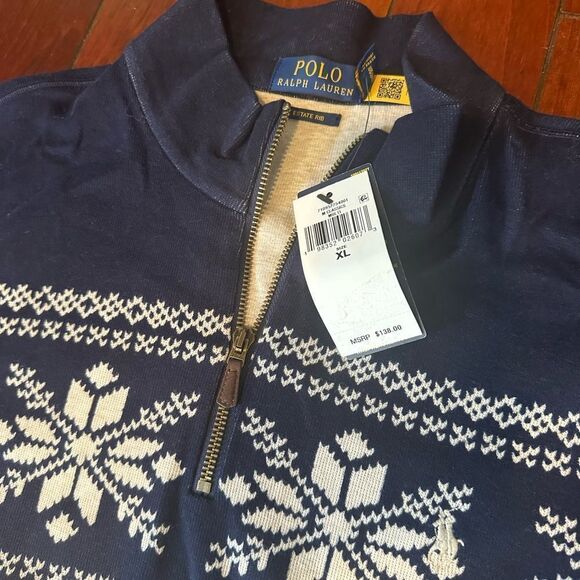 Polo Ralph Lauren Men's Snowflake Estate-Rib Pullover with Nordic Pattern - Picture 7 of 7